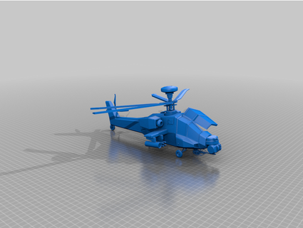 apache helicopter v2 grayfaux 3d print model - Mito3D