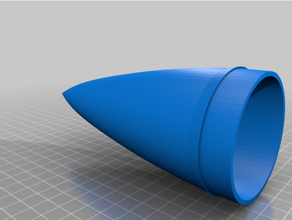 model rocket nose cone 66mm cardboard tube infx tryhard 3d print model - Mito3D
