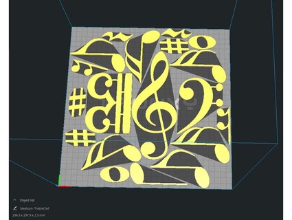 musique notation lueur mur décor habitant tour 3d print model - Mito3D