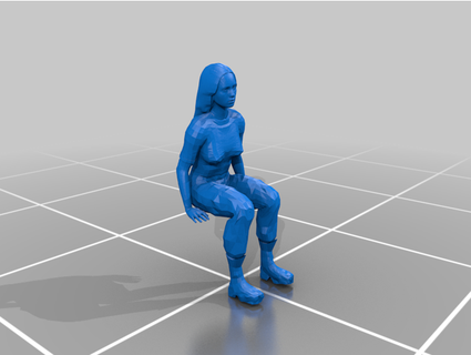 seduta femmina maglietta combattere stivali martan3d 3d print model - Mito3D