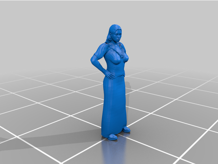 menina longo vestir martan3d 3d print model - Mito3D