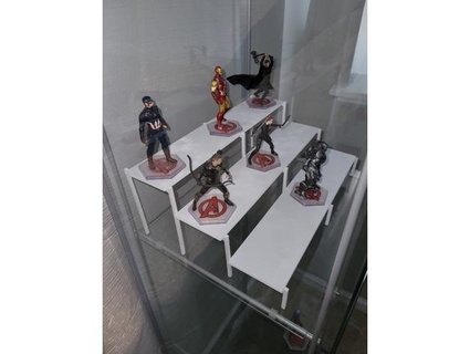 collection figure display steps ikea detolf glass cabinet figurine omkar0491 3d print model - Mito3D