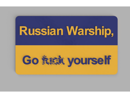 russian warship go f k sign support ukraine beckerthorne 3d print model - Mito3D