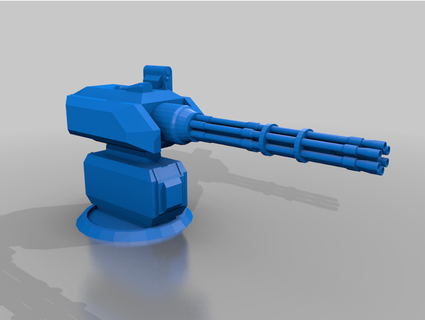 Gewehr Maschine Gewehr Turm Arzt Katze 3d print model - Mito3D