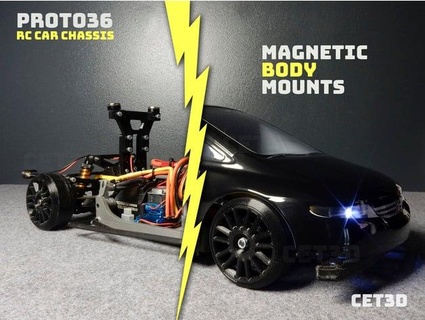 magnetic body mounts proto36 rc car chassis cet3d 3d print model - Mito3D