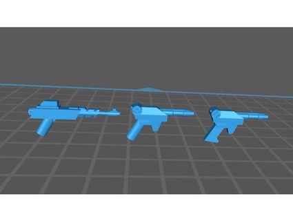 mégo mâle Terre défense direction draconien pistolets 375 figures cryoguns 3d print model - Mito3D