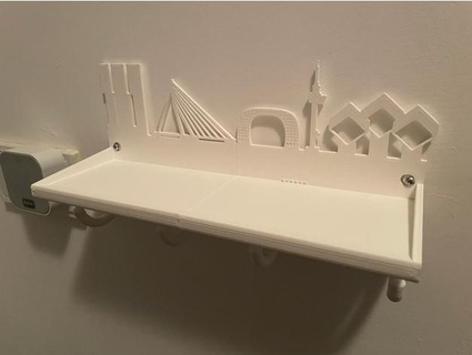 wallet shelf key rack skyline rotterdam nina1982 3d print model - Mito3D