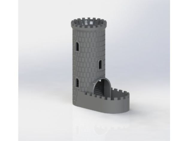 pocket dice tower v12 - tour de goldensausages 3D print model - Mito3D