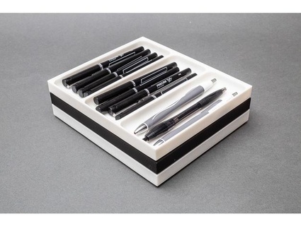 stackable desk organizer pens daveab 3d print model - Mito3D