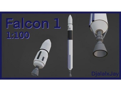 spacex falcão 1 100 modelo trabalhando palco separação Djalalxjay 3d print model - Mito3D