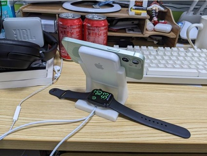 magsafe apple watch charging stand curlyfu 3d print model - Mito3D