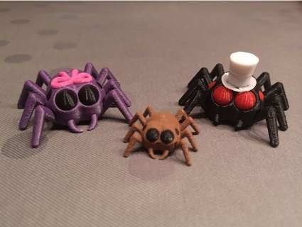 örümcek aile renkli oretz 3d print model - Mito3D