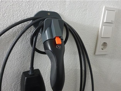 type 2 charging plug wall holder splinterprinter 3d print model - Mito3D