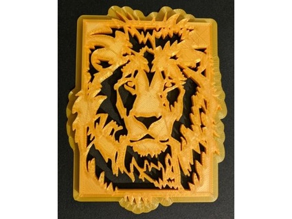 lion d'apr coupe sur bois balzac40 3d print model - Mito3D