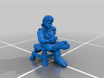 hobbit smoking pipe sitting stool sketchtoon com 3d print model - Mito3D