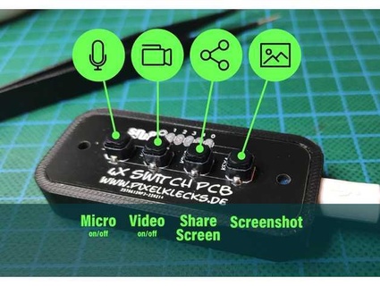 4 botón USB escondido teclado video conferencia herramienta equipos skype Jitsi ajustado 3d print model - Mito3D