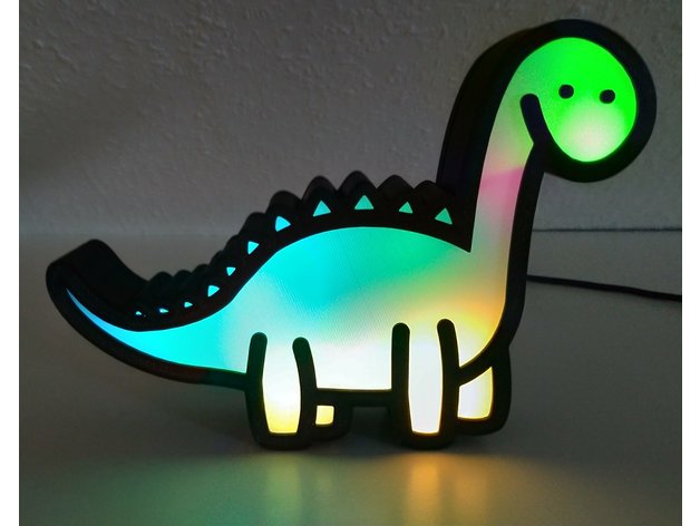 dinosaurio noche ligero ws2812b Hola Ralph 3D print model - Mito3D