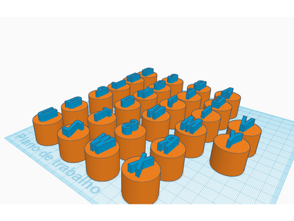 alfabe yuvarlak pullar kek tasarım sahtekar 3d print model - Mito3D