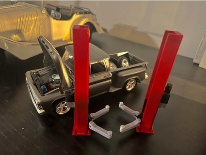 hydraulic car lift remix sla diorama garage maggamaker 3d print model - Mito3D