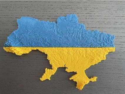 Ucrania topográfico mapa alivio suizo 3d print model - Mito3D