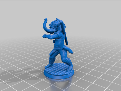 mexilhão mactúsculo loxodon monge lutador bárbaro thebrickbrain 3d print model - Mito3D
