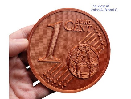 moneda portavasos euro 1 centavo dreamtime24 3d print model - Mito3D