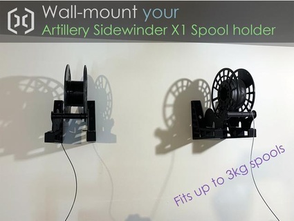 artillerie sidewinder x1 montage mural bobine titulaire soutien simotion 3d print model - Mito3D