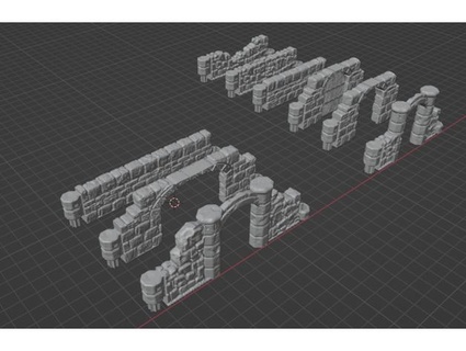 dungeonsticks starlink stone walls tileable wall segments oempaloempa747 3d print model - Mito3D