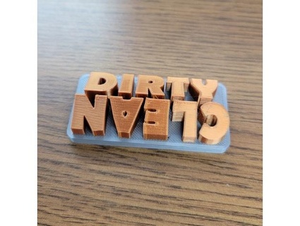 dirty clean indicator magnet remix howler117  3d print model - Mito3D