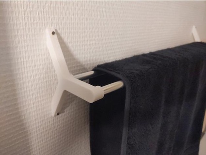 minimalist towel hanger support froggytonic 3d print model - Mito3D