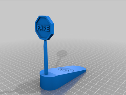 cal de porta placa pare com logo - door stop kv 3dmaker 3d print model - Mito3D