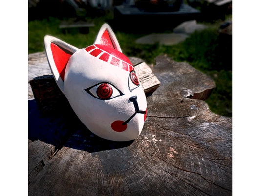 tanjiro máscara demonio asesino by msr anime accesorios demonios kamado kitsune tanjiroukamado 3d print model - Mito3D