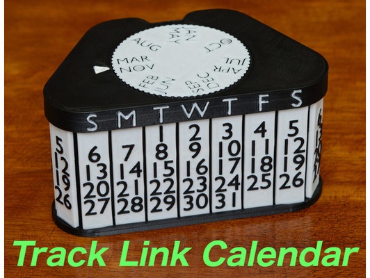 track link calendar by shiura day of week perpetual 3d print model - Mito3D
