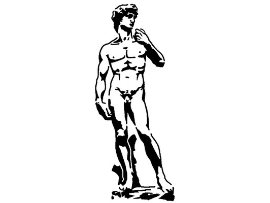 statua of david stencil by longquan storia 3d print model - Mito3D