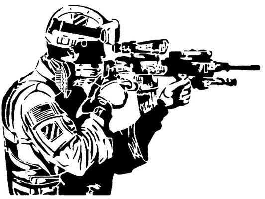 soldato stencil 2 by longquan esercito militare 3d print model - Mito3D