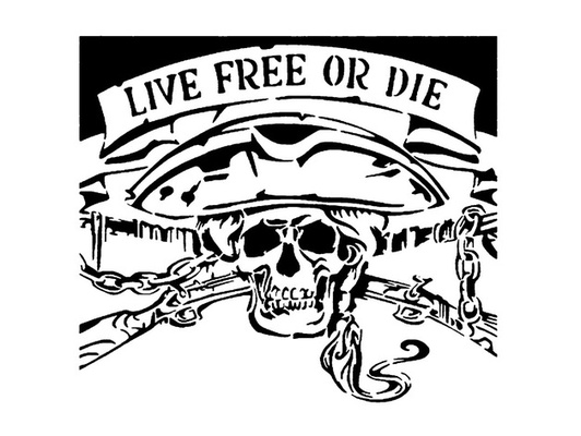 live free or die stencil by longquang freedom pirate 3d print model - Mito3D