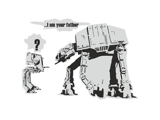 banksy i am father stencil by longquang art scout wall mount starwars star wars walker 3d print model - Mito3D