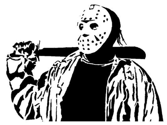 jason stencil 7 by longquang friday 13th halloween decoration horror killer serial 3d print model - Mito3D