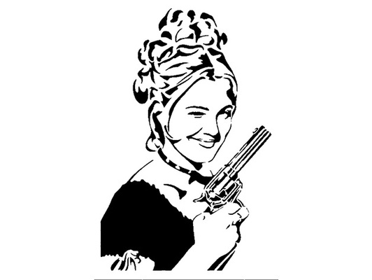 gun girl stencil 4 by longquang 3d print model - Mito3D