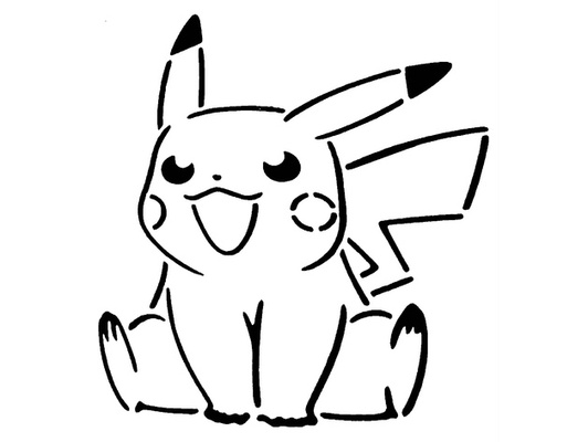 pikachu stencil 10 by longquan pokemon 3d print model - Mito3D