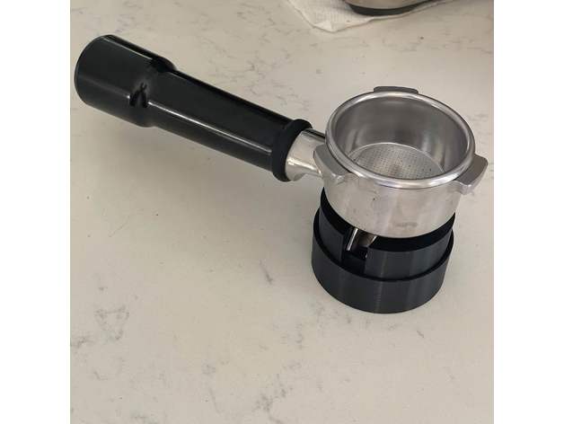 double-spout portafilter stand tamping by danappel breville coffee tamper espresso station 3D print model - Mito3D