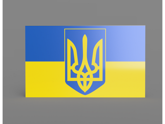 ucrânia tridente bandeira cor trocável by torleighr biden paz pin protesto placa suporte troca trunfo guerra 3d print model - Mito3D