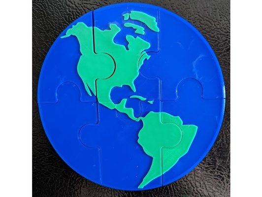 terra puzzle by jgcustom27 3d seghetto alternativo frigo magnete magnetico frigorifero mondo 3d print model - Mito3D