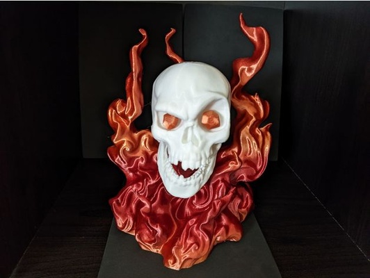 flaming skull by h120pilot demilich flame flames 3d print model - Mito3D