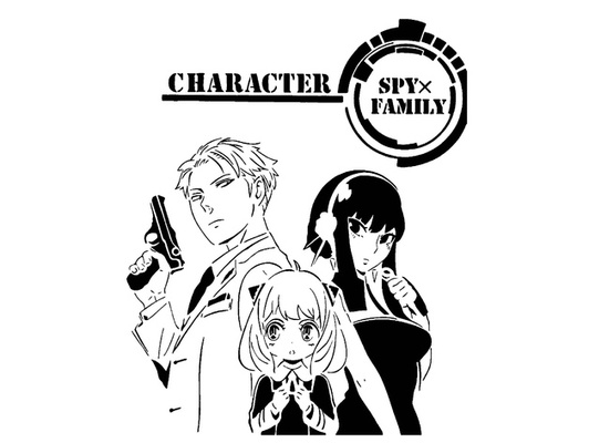 spy x family stencil by longquang anime anyaforger anya forger loidforger loid manga spyxfamily yorforger yor 3d print model - Mito3D