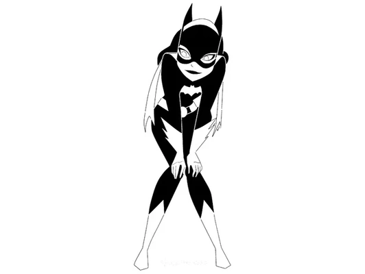 batgirl stencil 11 by longquang barbara gordon batman bat girl man tas dc comics hero 3d print model - Mito3D