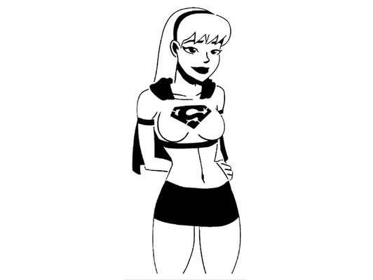 super fille pochoir 7 by longquan dc bandes dessinées justice ligue kara zor el girl 3d print model - Mito3D