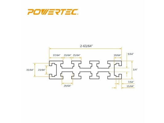powertec 71223 ekstrüzyon yapılandırılabilir 100mm to 1000mm by dakhunter 3d print model - Mito3D