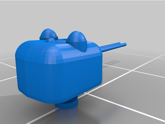 austin turret - 5 54 mark 42-style double mount by spinoee cruiser gun ship 3d print model - Mito3D