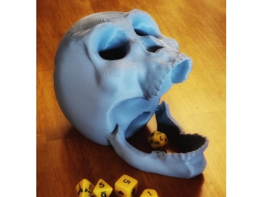 skull dice tower by drog33 dnd gaming no supports tabletop 3d print model - Mito3D